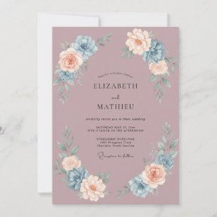 Mauve Captivating Nature Wedding Invitation