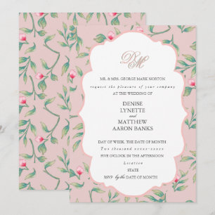 Mauve Chalk and Gossamer Pink Rehearsal Dinner Invitation