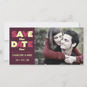 Mauve Cream Typography Modern Photo Save the Date
