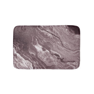 Mauve Crystal Agate   Dusty Rose Pink Marble Stone Bath Mat