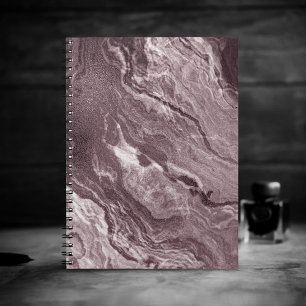 Mauve Crystal Agate   Dusty Rose Pink Marble Stone Notebook