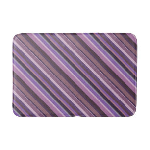 Mauve diagonal stripes bath mat