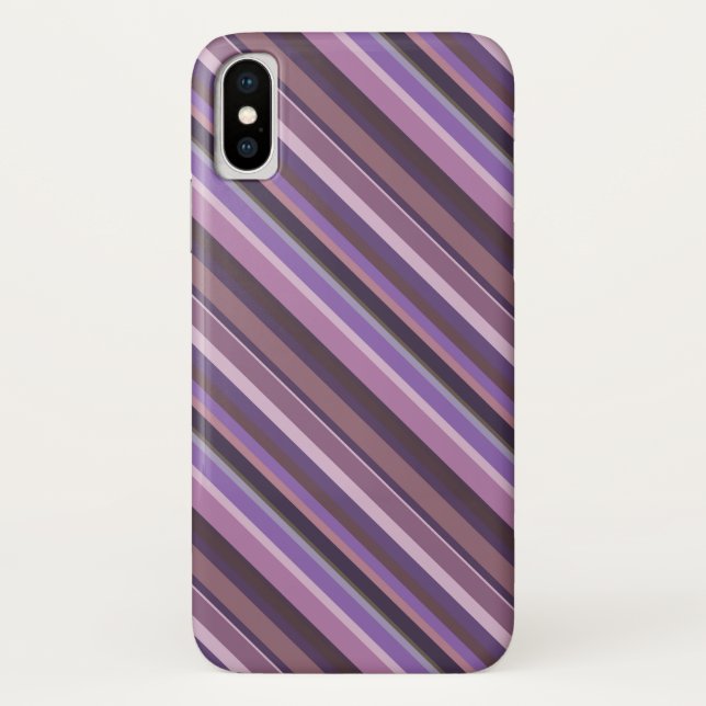 Mauve diagonal stripes Case-Mate iPhone case (Back)