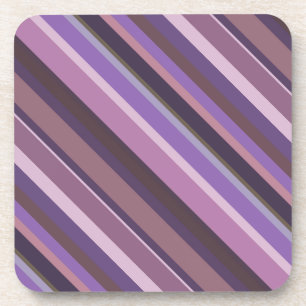 Mauve diagonal stripes coaster