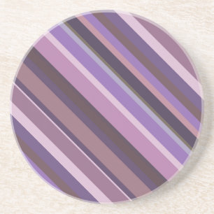 Mauve diagonal stripes coaster