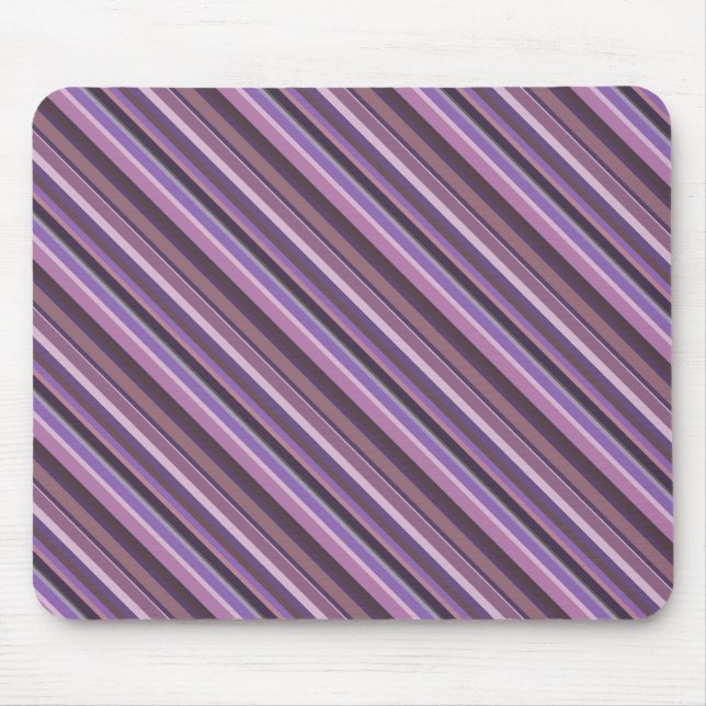 Mauve diagonal stripes mouse mat (Front)