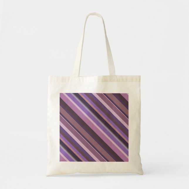Mauve diagonal stripes tote bag (Front)