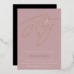 Mauve Dusty Pink 50th Birthday Party Rose Gold