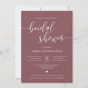 Mauve Elegant Bridal Shower Invitation