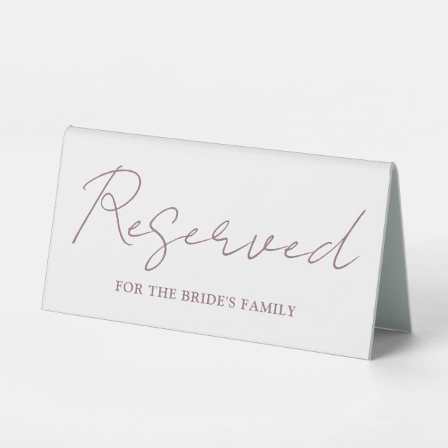 Mauve Elegant Minimalist Script Reserved (Back)