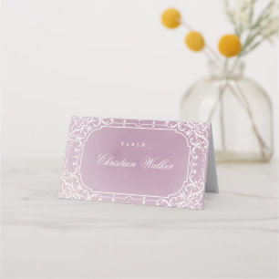 Mauve elegant romantic vintage wedding place cards