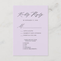 Mauve Elegant Script Minimalist Wedding RSVP