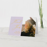 Mauve Elegant Script Simple Graduation Thank You