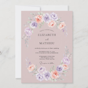 Mauve Ethereal Spring Wedding Invitation
