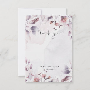 mauve fall foliage photo thank you card