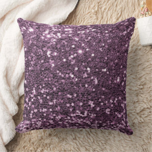 Mauve Faux Sequin Glitter Throw Pillow