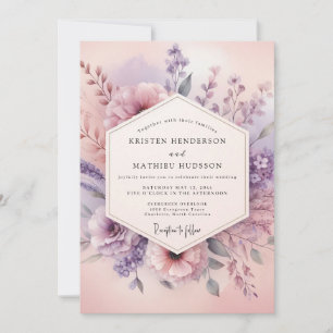 Mauve Floral Dream Wedding Invitation