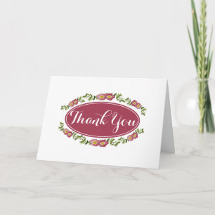 Mauve Floral Motif Thank You Any Occasion Card