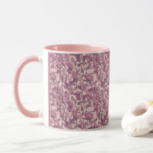 Mauve Floral Pattern Pink Combo Mug