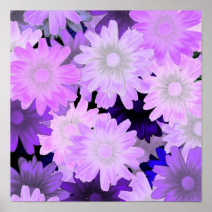 Mauve floral poster