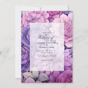 Mauve Floral Wedding Invitation