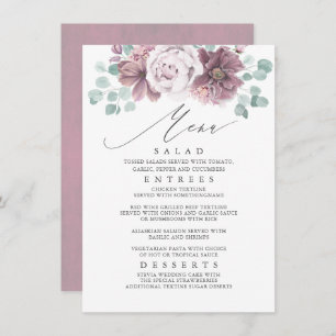Mauve Floral Wedding Menu