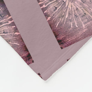 Mauve Flowered Fleece Blanket