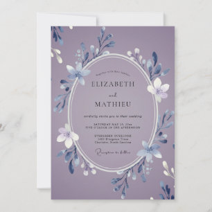 Mauve Frosty Winter Wedding Invitation