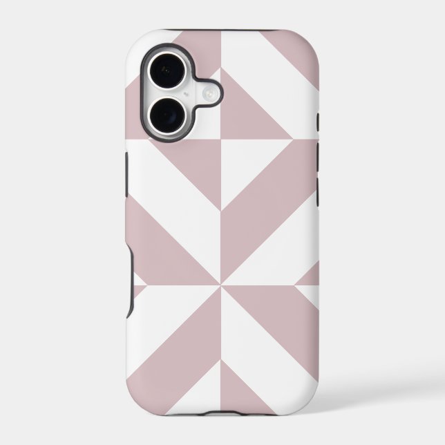 Mauve Geometric Deco Cube Pattern (Back)