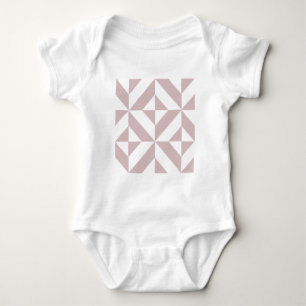 Mauve Geometric Deco Cube Pattern Baby Bodysuit