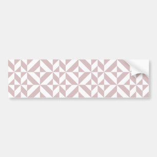 Mauve Geometric Deco Cube Pattern Bumper Sticker