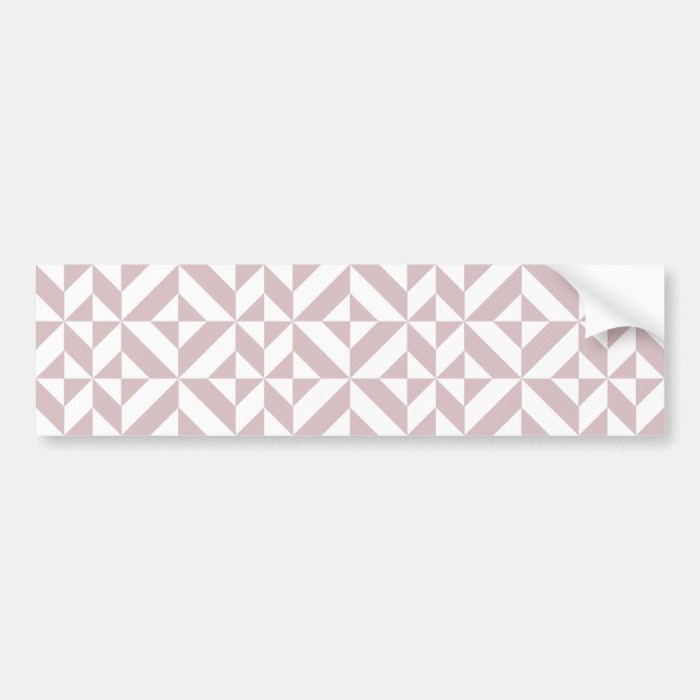 Mauve Geometric Deco Cube Pattern Bumper Sticker (Front)