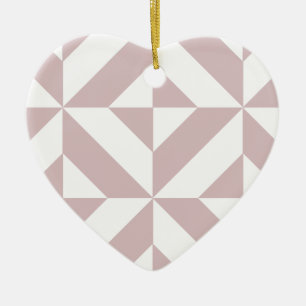 Mauve Geometric Deco Cube Pattern Ceramic Tree Decoration
