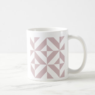 Mauve Geometric Deco Cube Pattern Coffee Mug