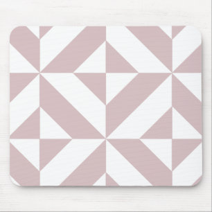 Mauve Geometric Deco Cube Pattern Mouse Mat