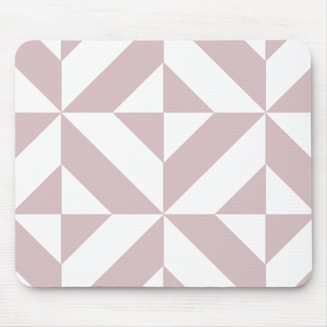 Mauve Geometric Deco Cube Pattern Mouse Mat (Front)