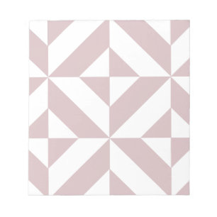 Mauve Geometric Deco Cube Pattern Notepad