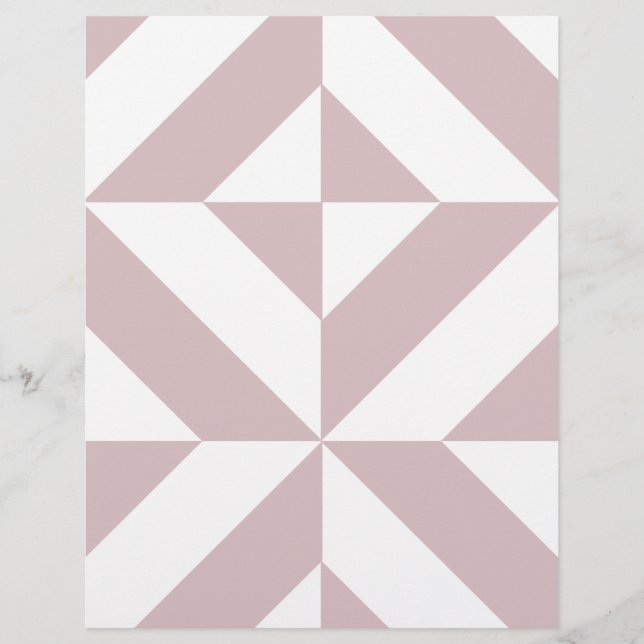 Mauve Geometric Deco Scrapbook Paper (Front)