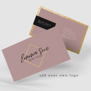 Mauve Gold Elegant Luxury Add Your Logo Business Card