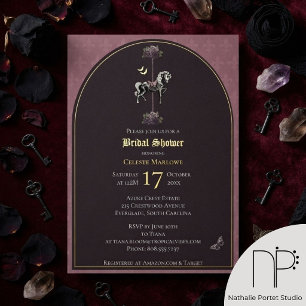 Mauve Gothic Horse Bridal Shower