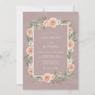 Mauve Graceful Spring Wedding Invitation