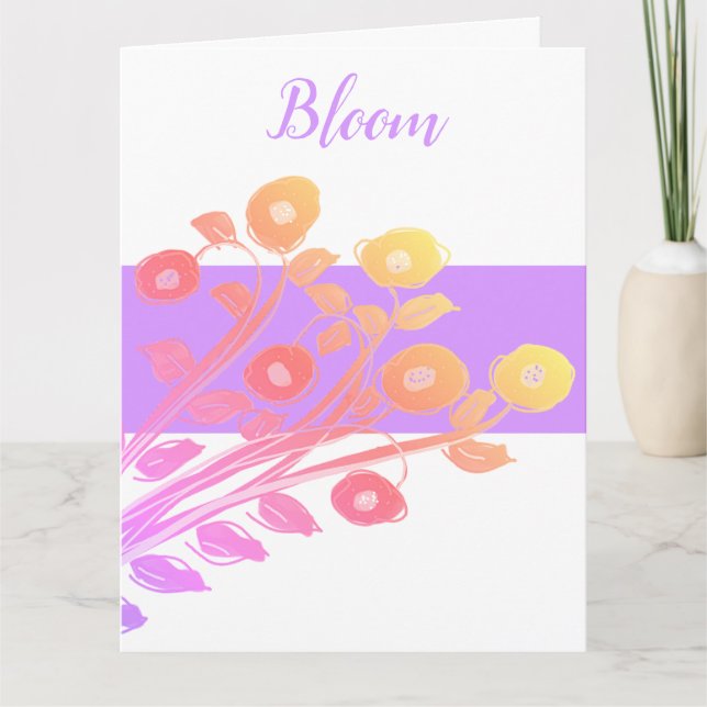 Mauve Happy Birthday Girlfriend Paper Card (Front)