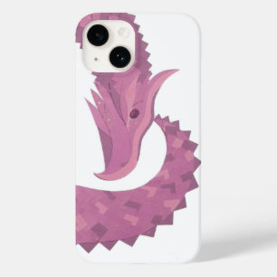 Mauve heart dragon on white Case-Mate iPhone 14 case