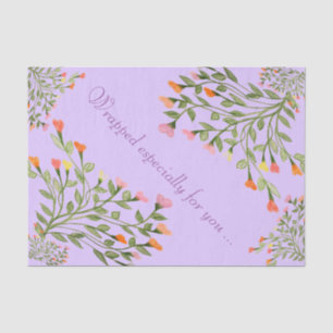 Mauve Heart Flower Tissue Paper