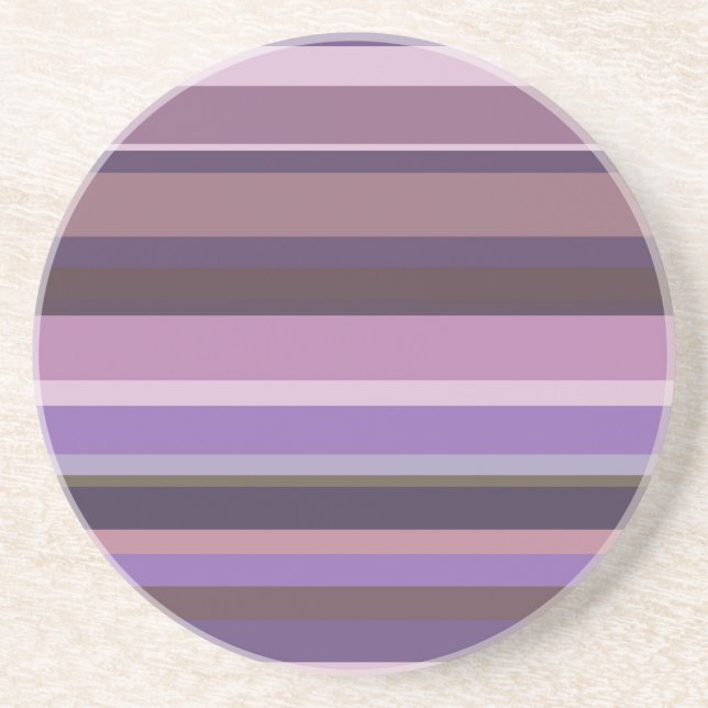 Mauve horizontal stripes coaster (Front)