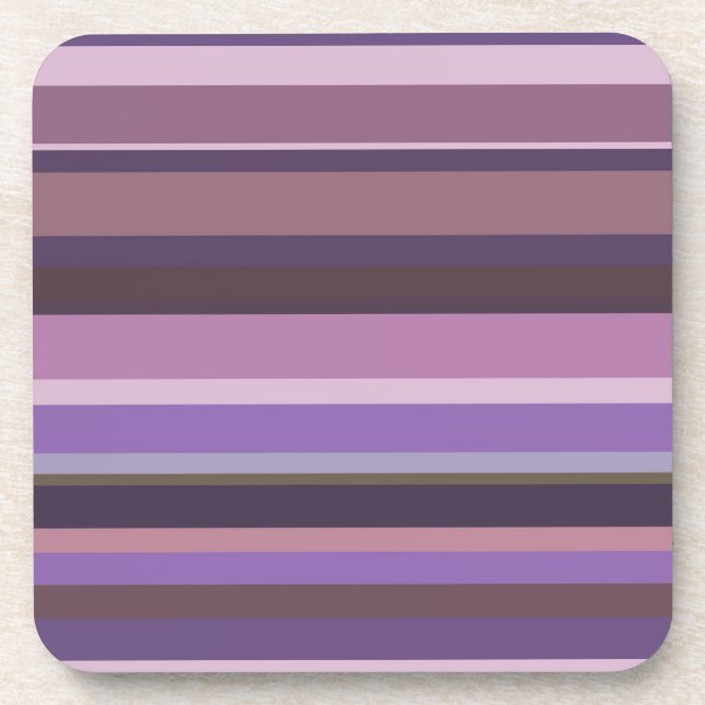 Mauve horizontal stripes coaster (Front)