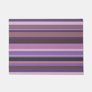 Mauve horizontal stripes doormat