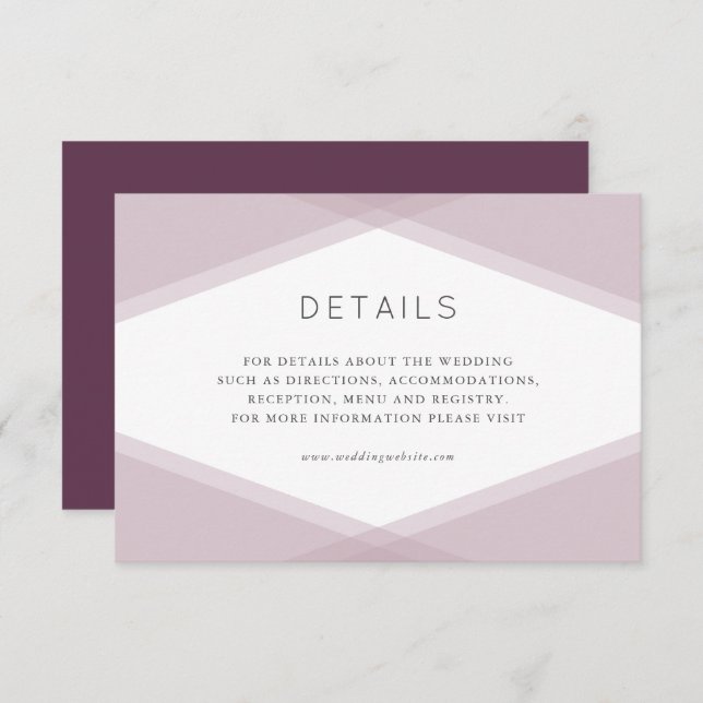 Mauve Layered Geometric Dark Purple Details Enclosure Card (Front/Back)