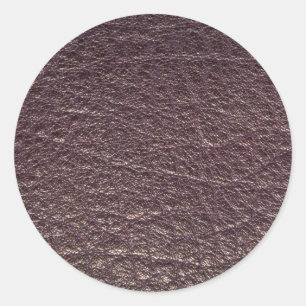 Mauve leather texture classic round sticker