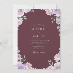 Mauve Lilac Petal Wedding Invitation